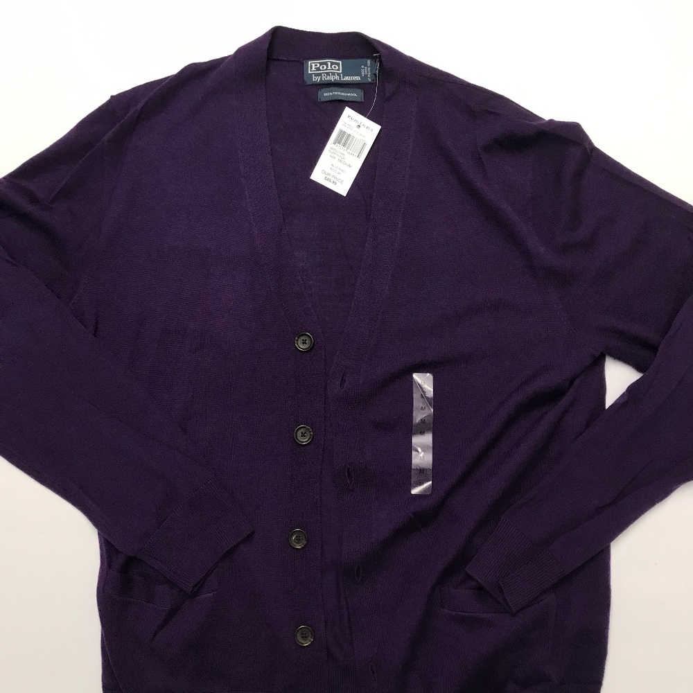 Polo Ralph Lauren V-Neck Cardigan Purple